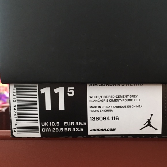 DS Jordan III "HOF" US Men's Size 11.5 - Picture 2 of 4